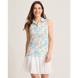 Tommy Bahama $110 Costa Wave Positano Palms IslandZone Polo Large NEW